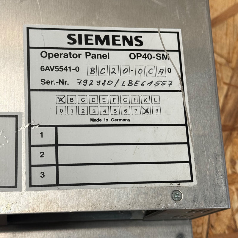 Siemens – 6AV5541-0BC20-0CA0 – SIMATIC Operator Panel / Panel PC