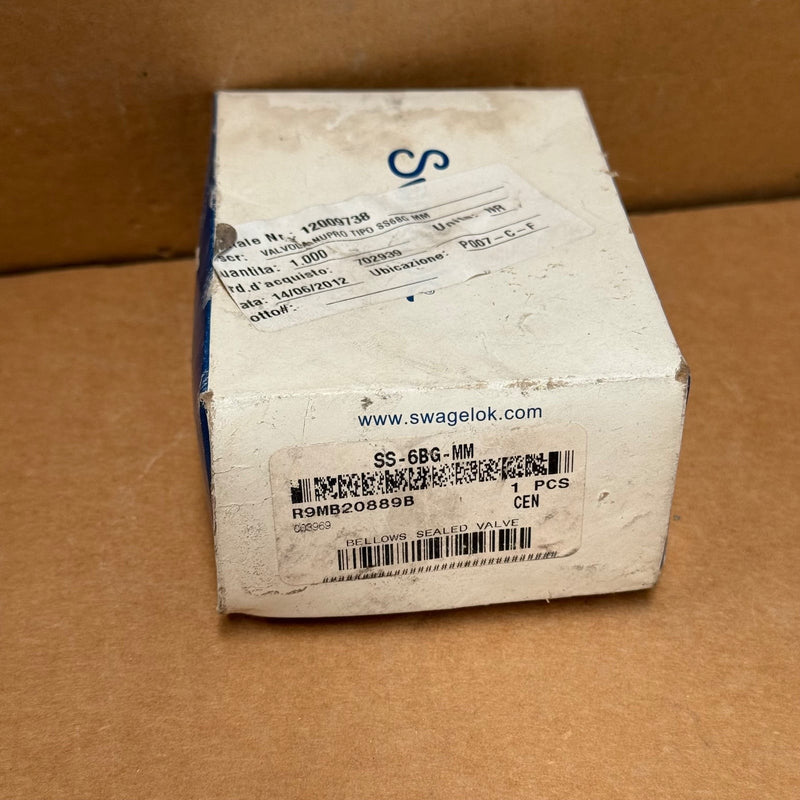 Swagelok – SS-6BG-MM – 316 Stainless Steel Bellows-Sealed Valve