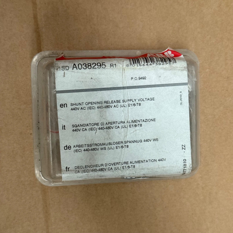 ABB – 1SDA038295R1 – Shunt Trip / Open Release Coil 440–480 V AC (E1/6)