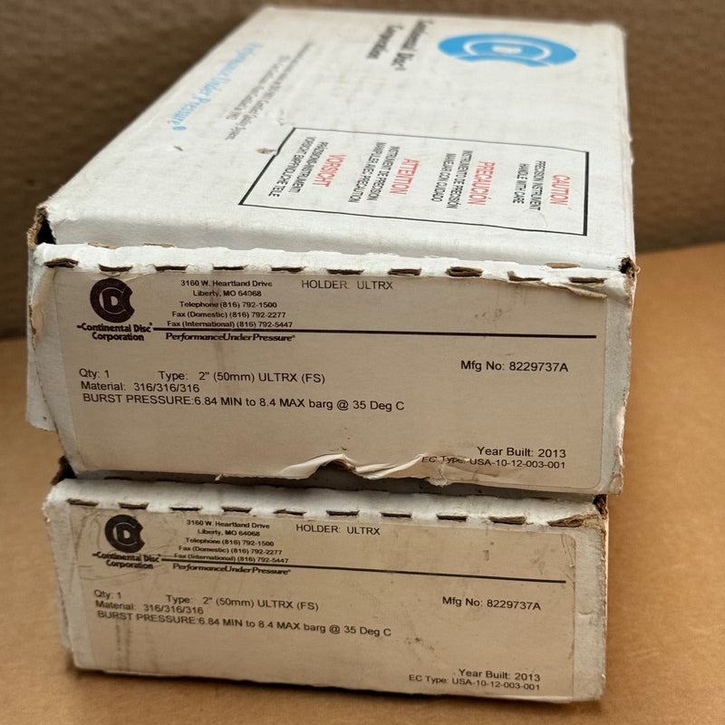 Continental Disc Corporation – 2" ULTRX (FS) – Reverse Acting Rupture Disc