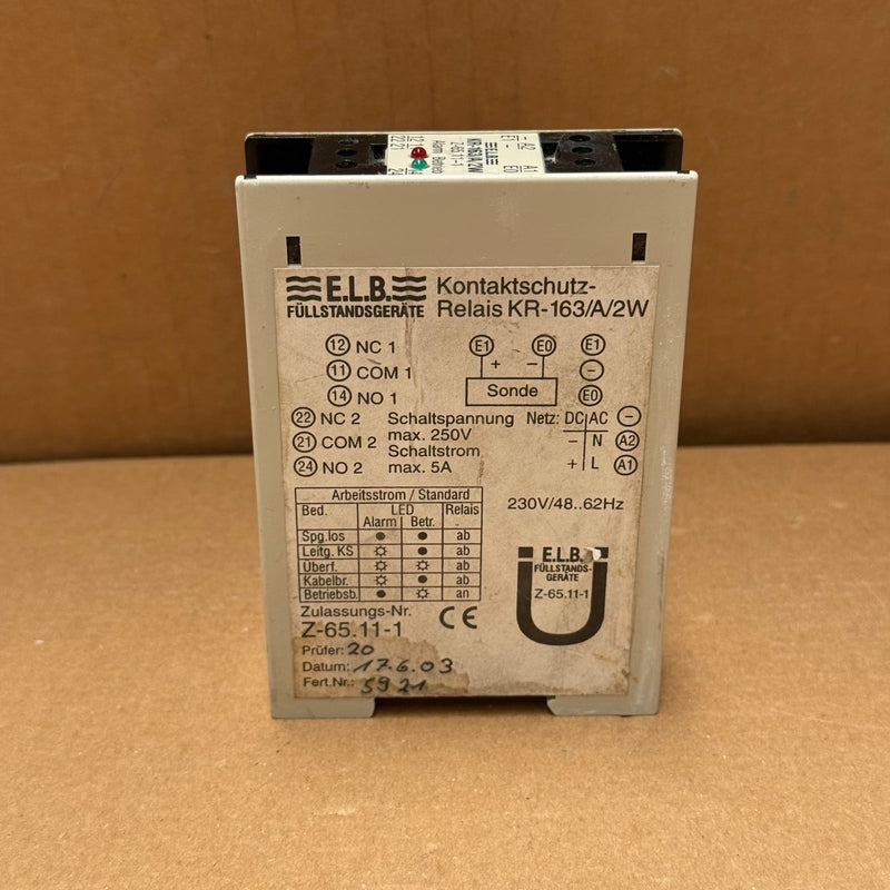 E.L.B. – KR-163/A/2W – Contact Protection Relay (Level Control Evaluation)