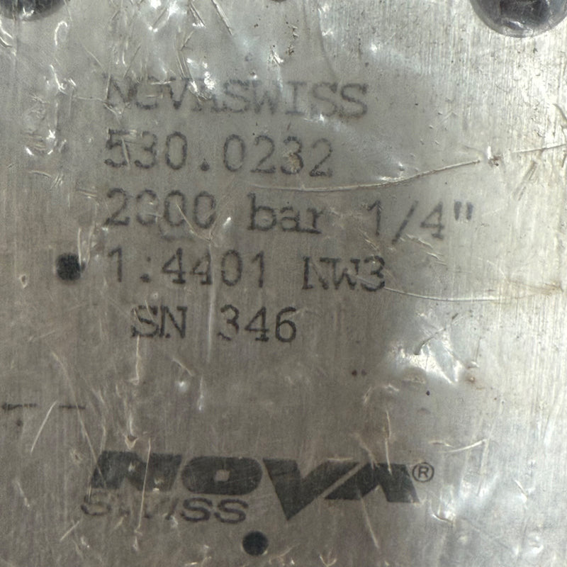 Nova Swiss – 530.0232 – High-Pressure Manual Needle Valve (4000 Bar)