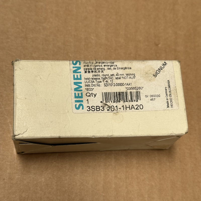 Siemens – 3SB3201-1HA20 – Emergency Stop Button