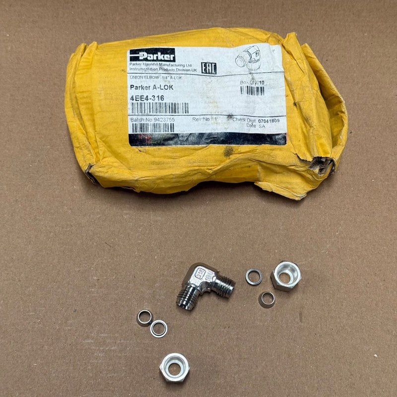 10PCs Parker – 4EE4-316 – A-LOK Stainless Steel Pipe Fitting
