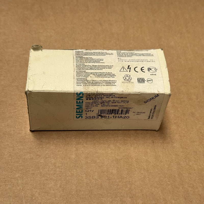 Siemens – 3SB3201-1HA20 – Emergency Stop Button