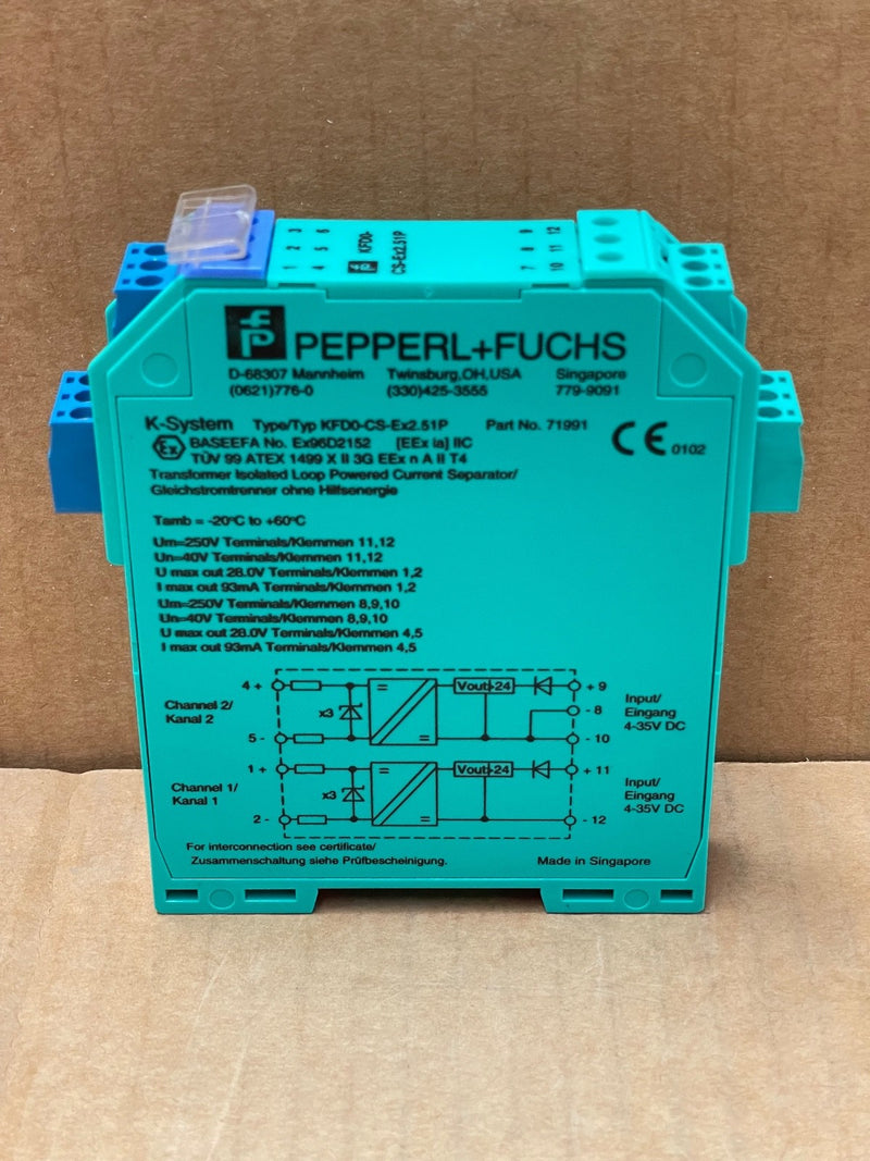 Pepperl+Fuchs KFD0‑CS‑EX2.51P (71991) – 2‑Channel Isolated Current Driver