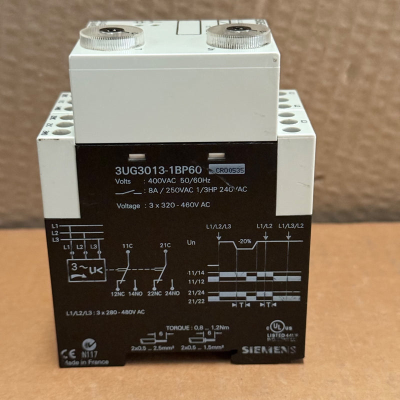 Siemens – 3UG3013-1BP60 – 3-Phase Voltage Monitoring Relay