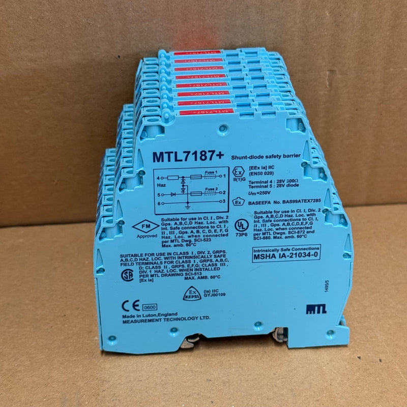MTL – MTL7187+ – 2-Channel Shunt Zener Diode Safety Barrier (28V 300 Ohm)