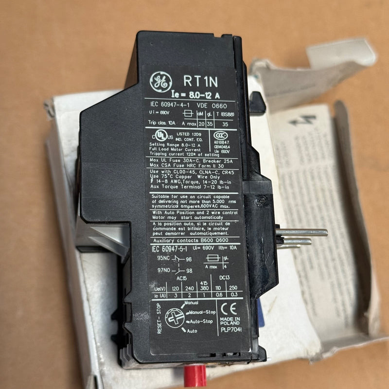 GE – RT1N – (Series RT) Thermal Overload Relay / Motor Overload Relay