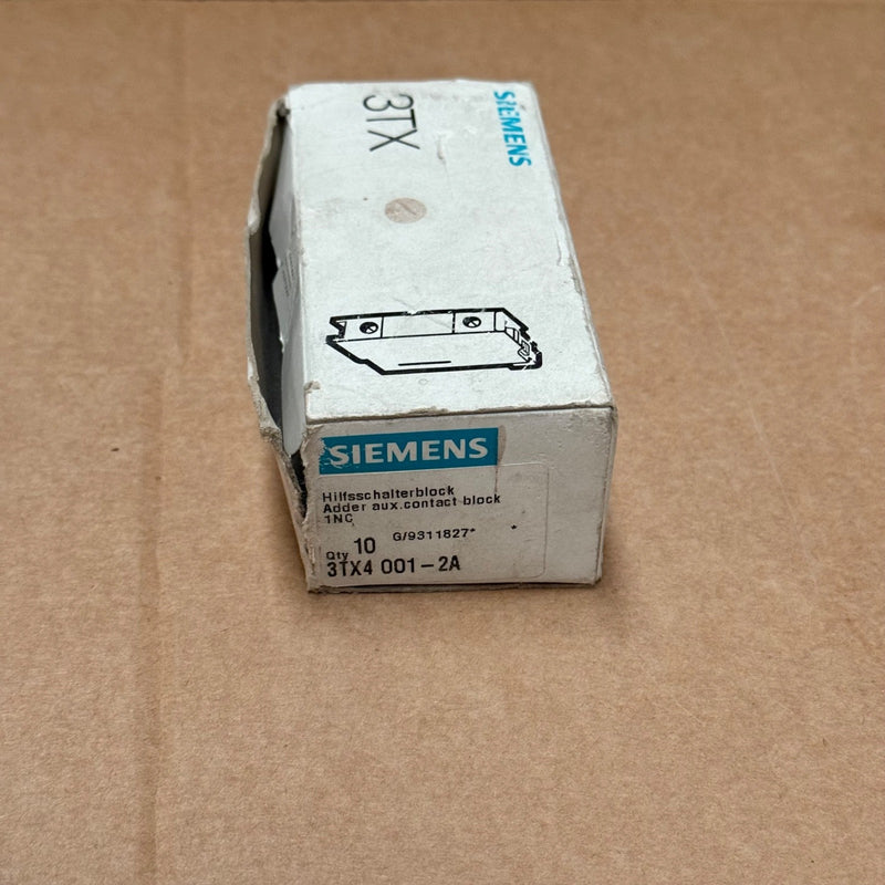 Siemens – 3TX4 001‑2A – 1 NC Auxiliary Contact Block (Snap‑On for Contactors)