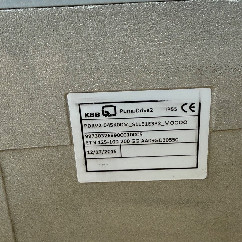 KSB – PDRV2-045KOOM – PumpDrive 2 - Self-cooling frequency inverter