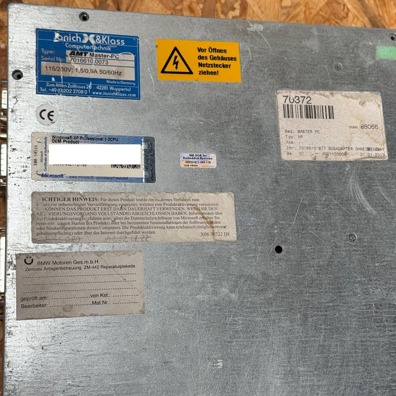 Janich & Klass – AMT Master-PC (7016610.0073) – Industrial Master Computer