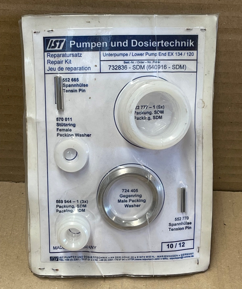 IST – 732836‑SDM & 732835‑SDM – Repair + Seal Kit for Lower Pump End EX 134/120