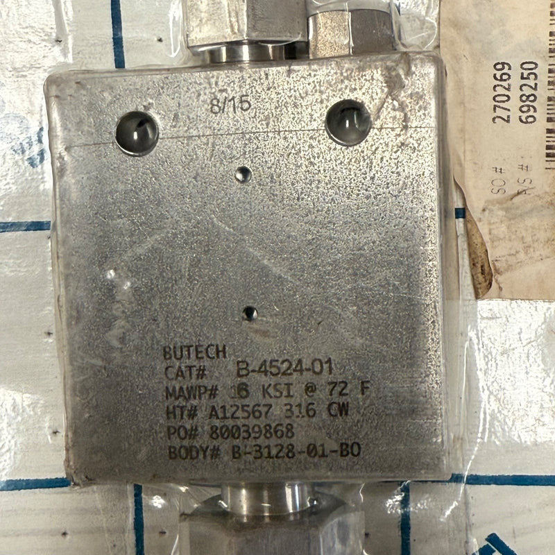 BuTech – B-4524-01 / B-3128-01-B0 – High-Pressure Needle Valve Assemblies