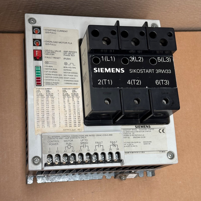 Siemens – 3RW3346-0DC34 – Sikostart AC Semiconductor Motor Starter