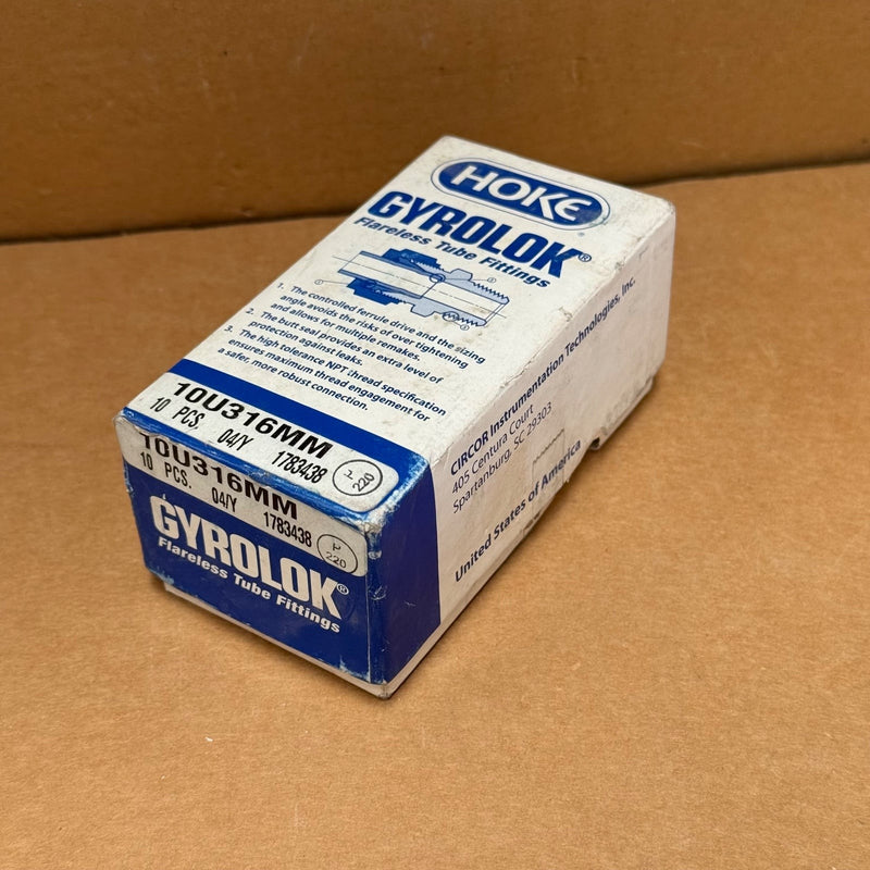 Hoke / Gyrolok – 10U316MM – 316Stainless Steel Straight Equal Union Tube Fitting