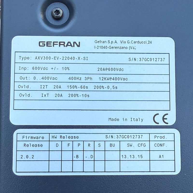 Gefran – AXV300-EV-22040-X-SI – AXV300 Series Multi-Axis Servo Drive Axis Module