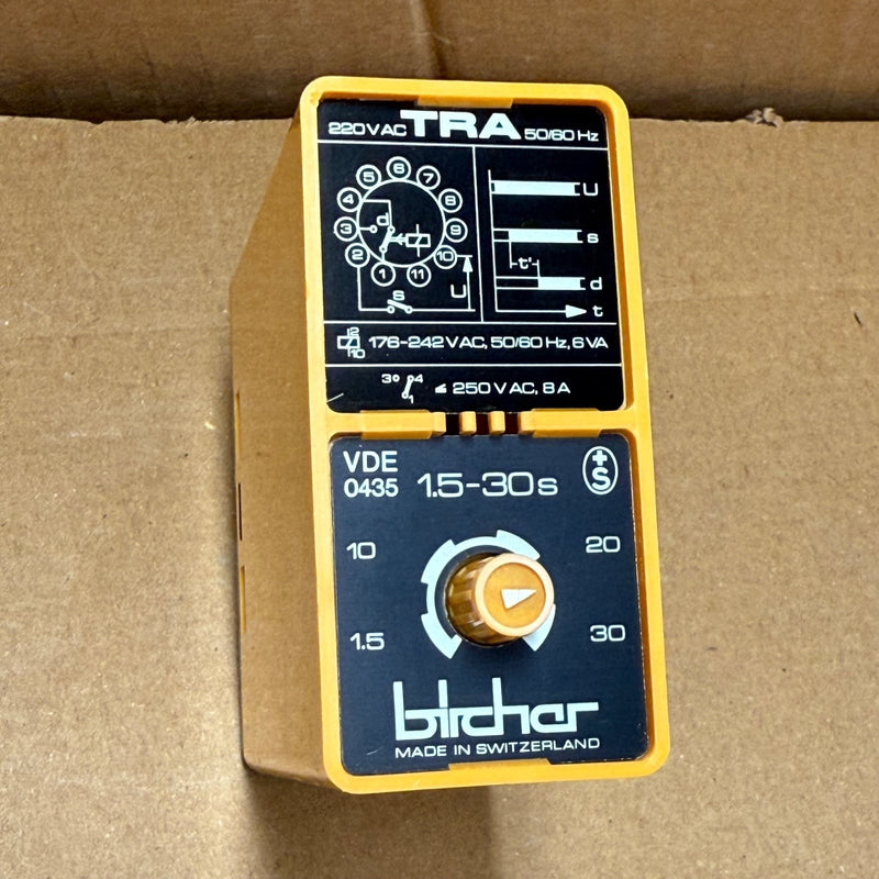 Bircher – TRA – Time Delay Relay 220VAC 50/60Hz 1.5-30s Adjustable Timer