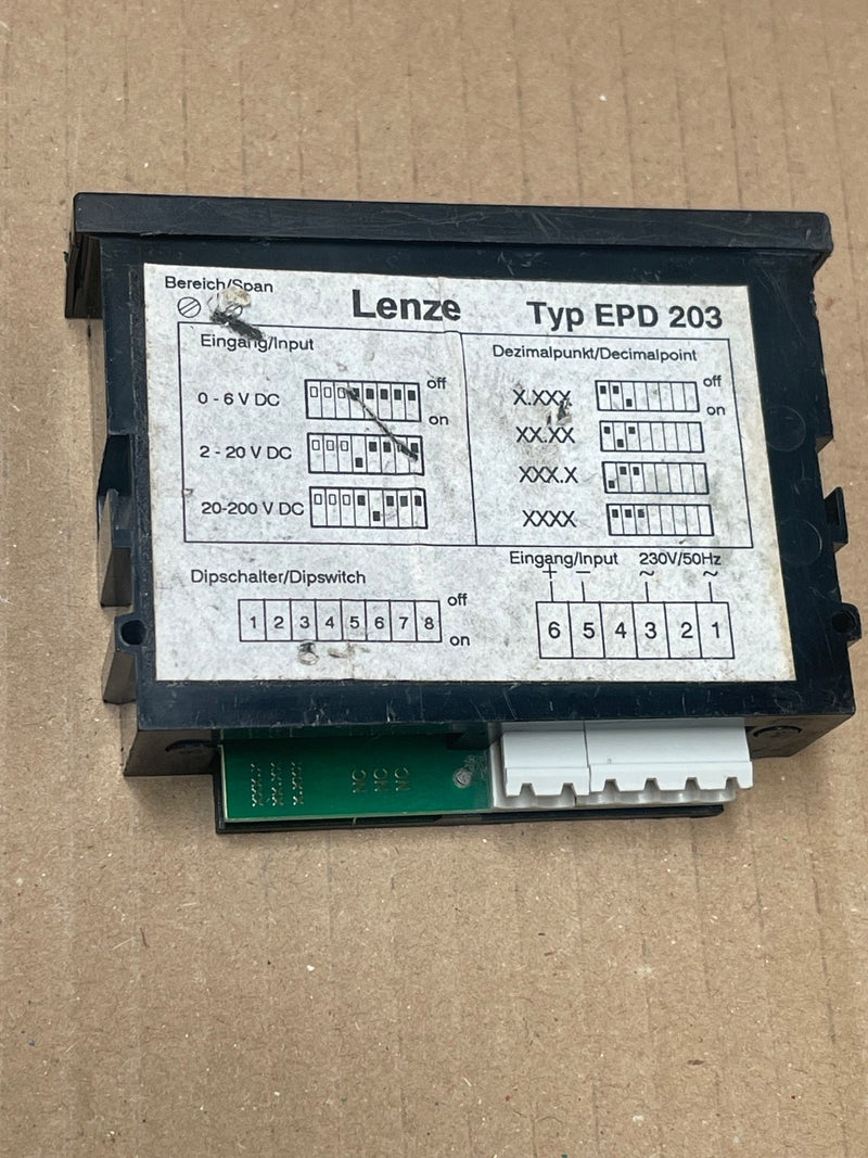 Lenze – EPD 203 – Digital Panel Volt Meter (0–6 V / 0–20 V / 0–200 V)
