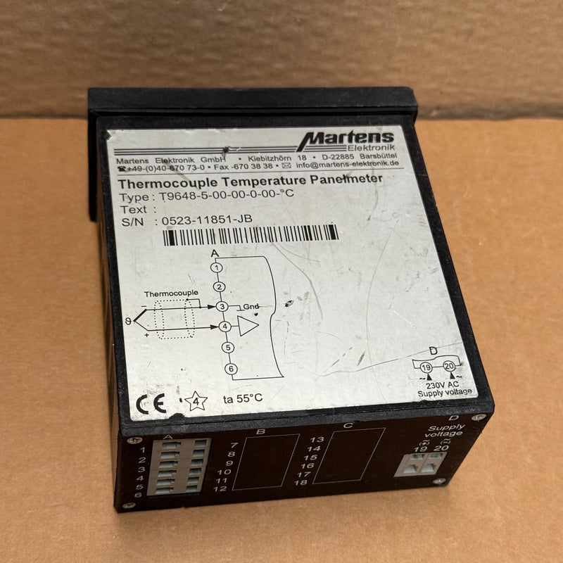 Martens – T9648 / T9648-5-00-00-0-00-°C – Thermocouple Temperature Panel Meter
