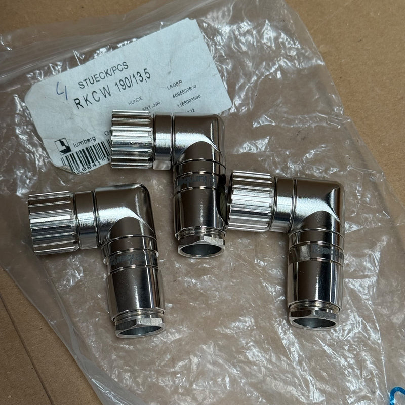 3PCs Lumberg – RKCW 190/13,5 – M23 19-Pin Right-Angle Female Circular Connector