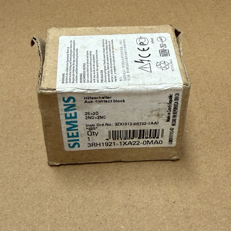 Siemens – 3RH1921-1XA22-0MA0 –  Auxiliary switch block