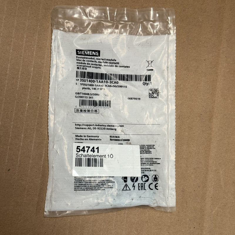3PCS Siemens – 3SU1400-1AA10-3CA0 – CONTACT MODULE