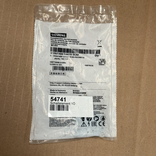 3PCS Siemens – 3SU1400-1AA10-3CA0 – CONTACT MODULE