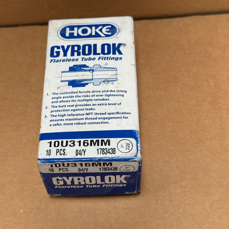 Hoke / Gyrolok – 10U316MM – 316Stainless Steel Straight Equal Union Tube Fitting