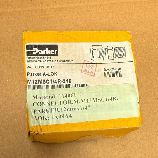 1PCs Parker – M12MSC1/4R-316 – A-LOK Double-Ferrule 12mm Tube to 1/4Inch Male