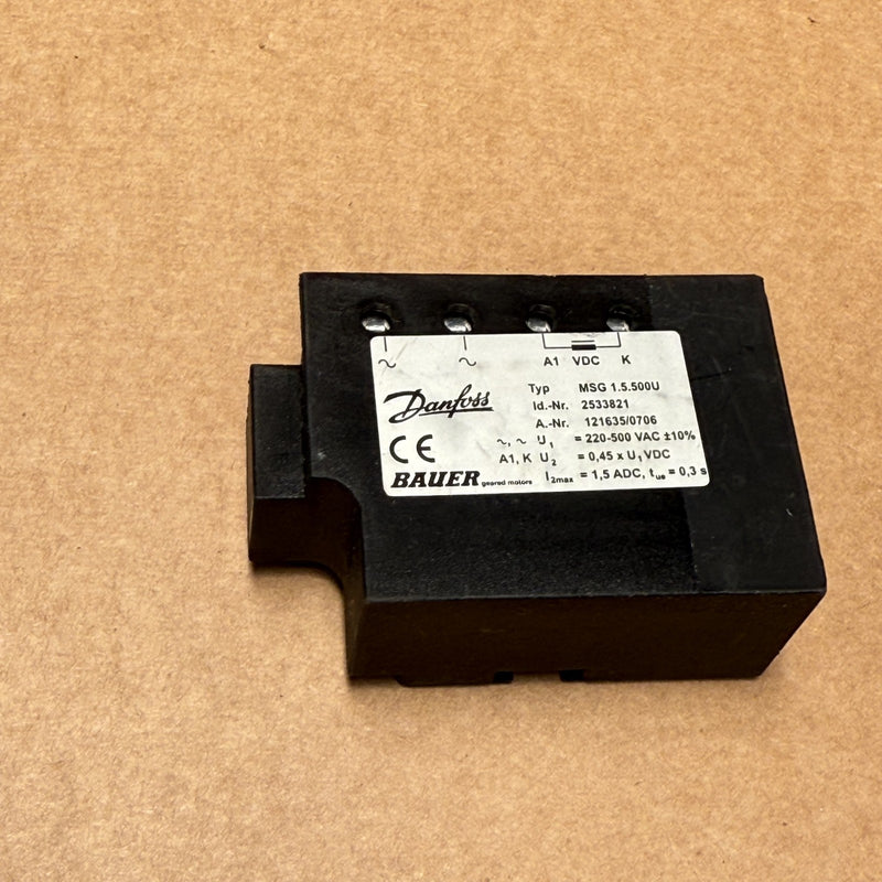 Danfoss / BAUER – MSG 1.5.500U / 2533821 – Excitation brake rectifier
