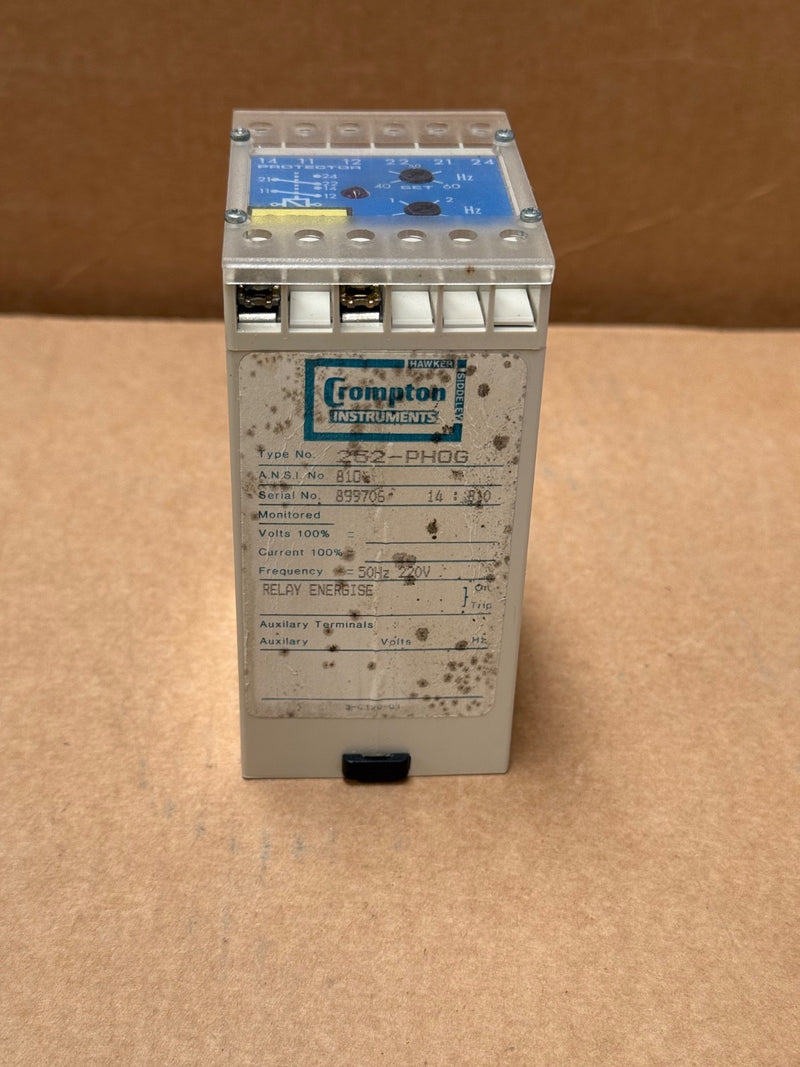 Crompton – 252‑PHOG – Protector Trip Relay, 440 V AC Undervoltage, DIN Mount