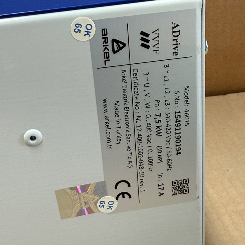 Arkel – ADrive 4B075 – VVVF Elevator Inverter Drive (400V 7.5kW 17A)