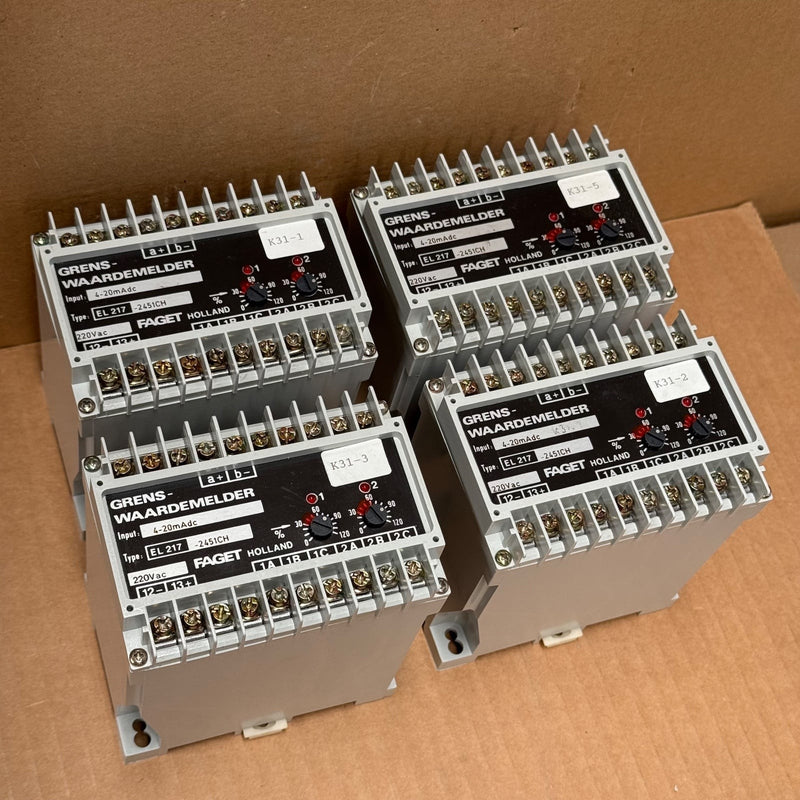 FAGET Holland – EL 217-2451CH – Limit Value Signal Monitor 4-20mA Input, 220VAC