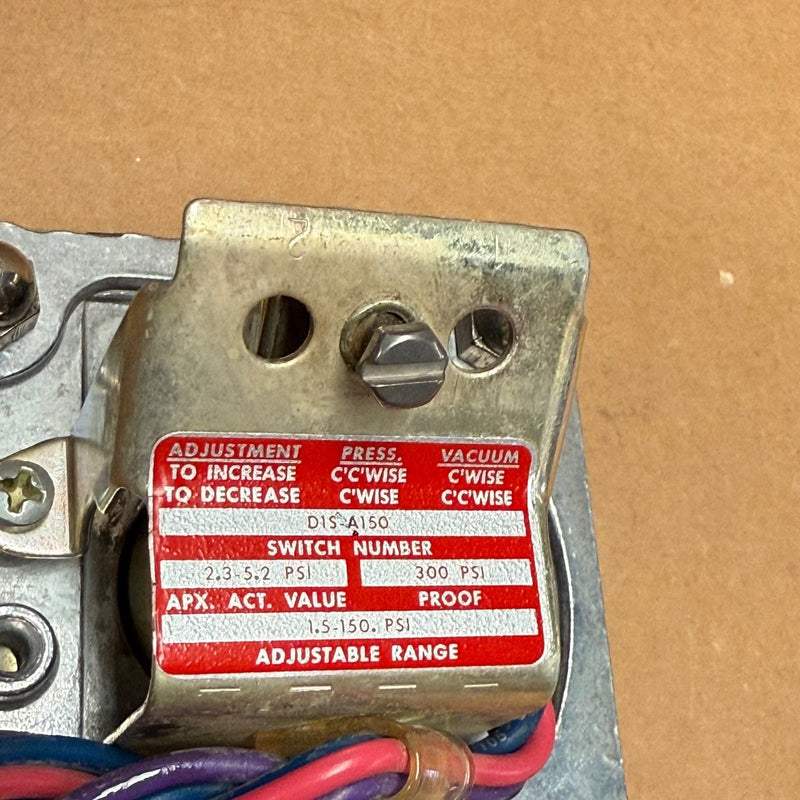 Barksdale – D1S-A150 – Single Setpoint Diaphragm Pressure Switch