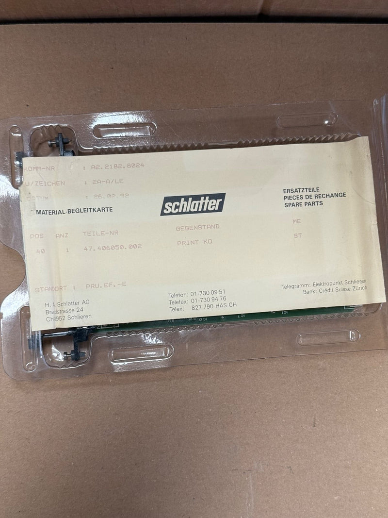Schlatter – 406050.002.16 (KO) – Printed Circuit Board (PCB) Card