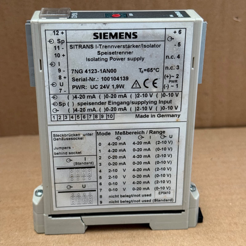 Siemens – 7NG4123-1AN00 – SITRANS Isolating Power Supply & Isolating Amplifier