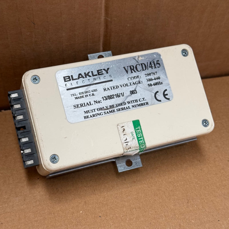 Blakley – VRCD/415 – Residual Current Trip / Circuit Breaker Protection Relay