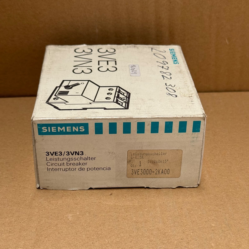 Siemens – 3VE3000-2KA00 – Motor Starter Protector