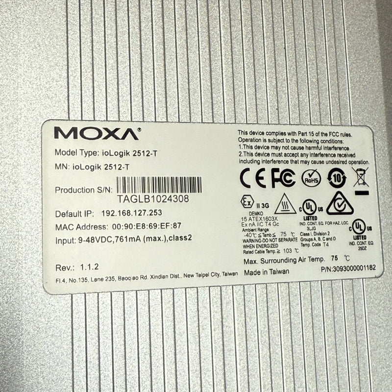 Moxa – IOLOGIK 2512-T / 3093000001182 – Smart Ethernet Remote I/O Unit