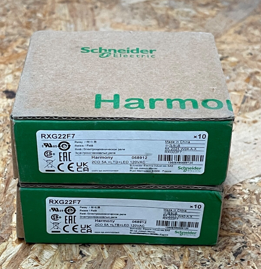 10PCs Schneider Electric – RXG22F7 – Harmony Plug-in Interface Relay, 2 C/O