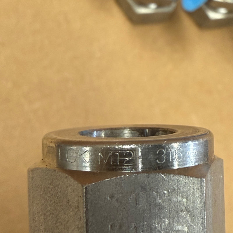 1PC Parker – M12MSC1/2R-316 – A-LOK Double-Ferrule 12mm Tube to1/2Inch BSPP Male