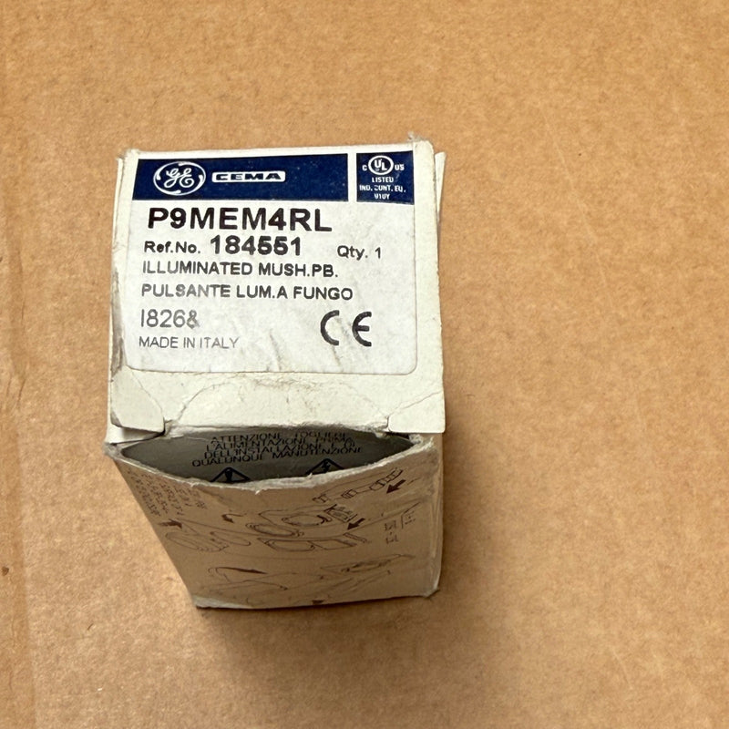 GE – P9MEM4RL – Illuminated Mushroom Pushbutton 40 mm Red (Modular Metal)