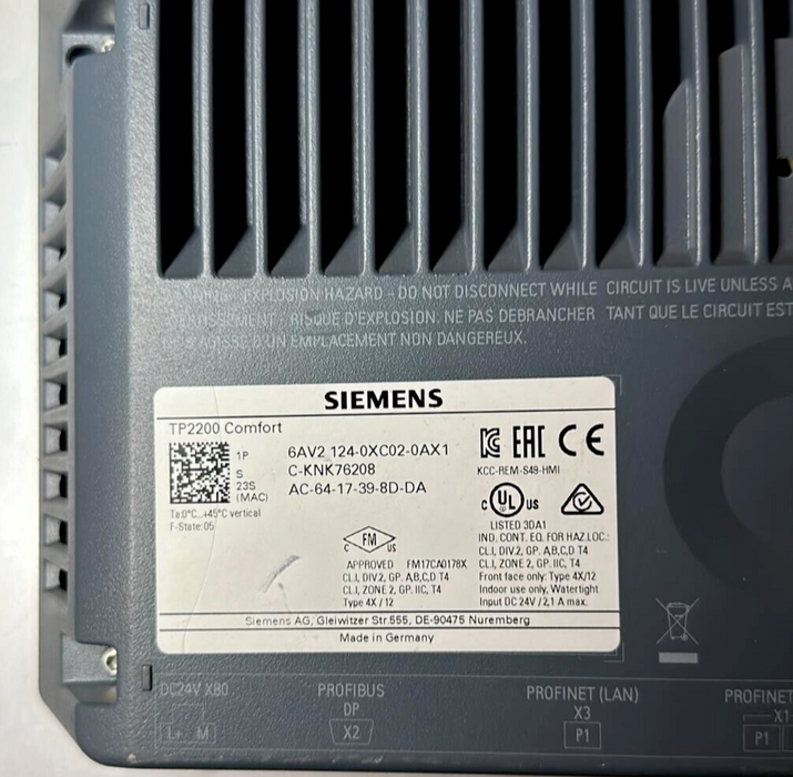 SIEMENS 6AV2 124-0XC02-0AX1